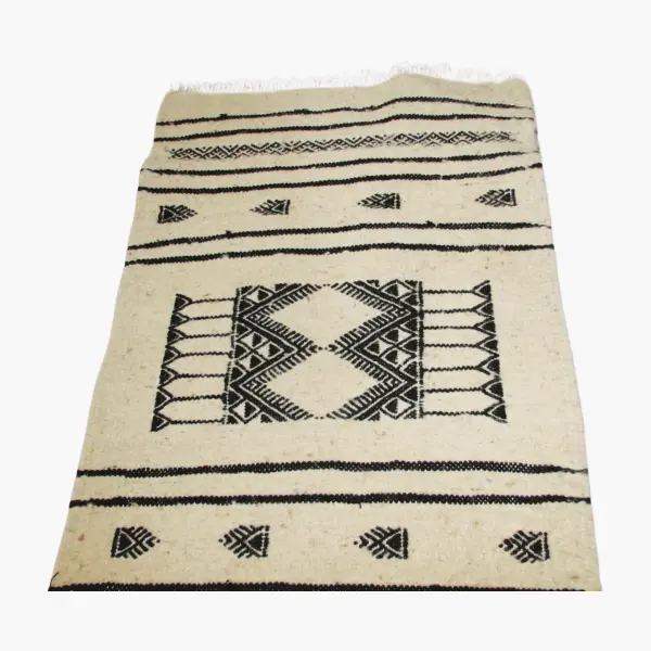 white and black kilim